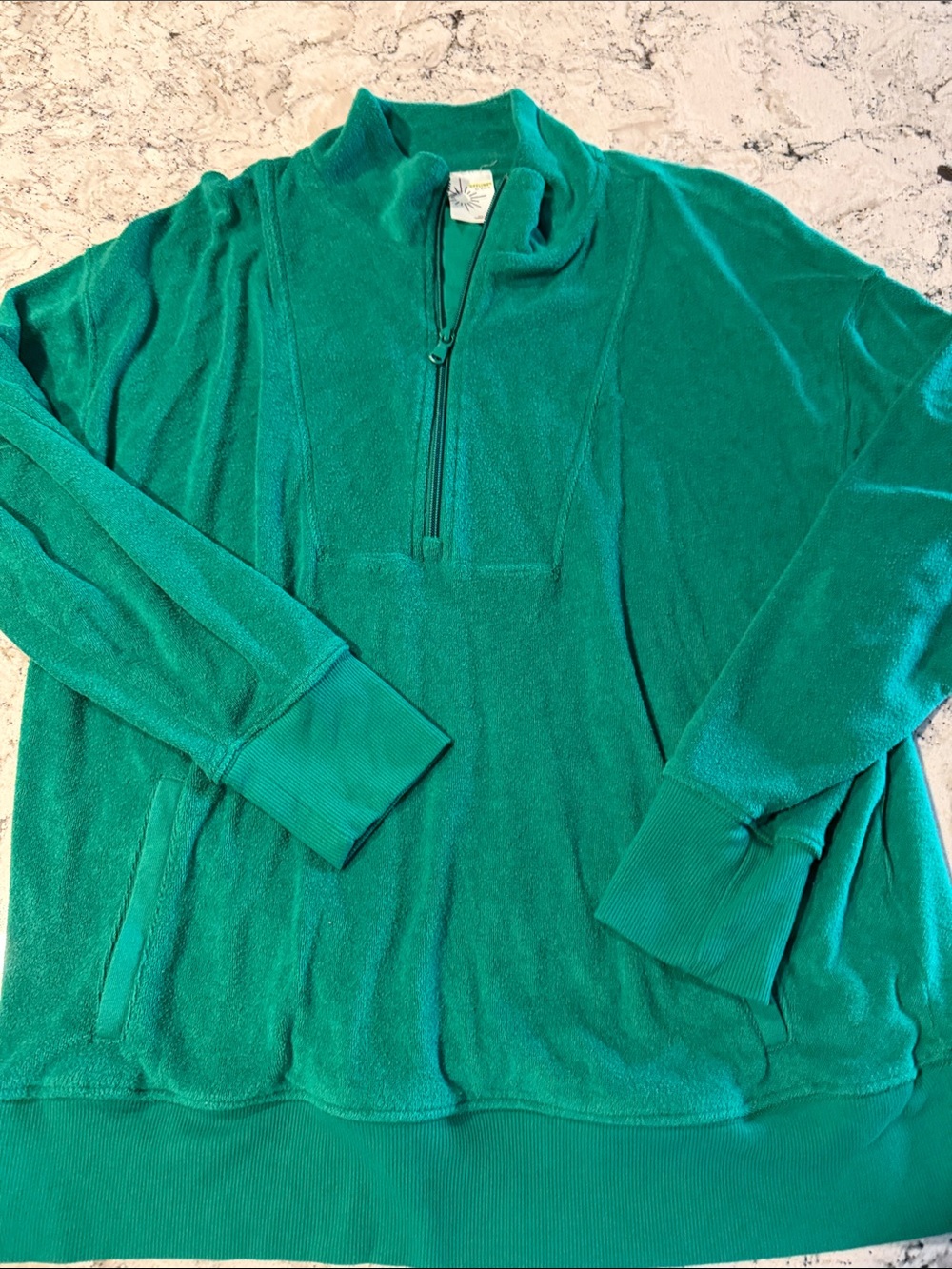 Aerie Green Terry Half-Zip Women’s  Sweater